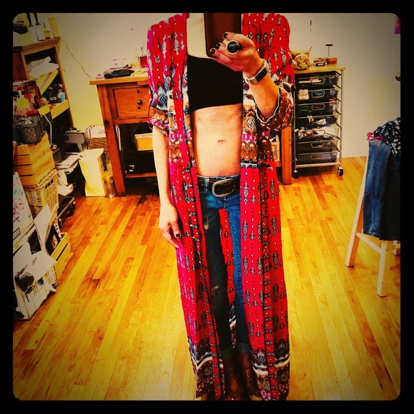 🎉HP🎉 BOHO GYPSY MAXI DRESS/KIMONO (NWT)🦋 - Picture 6 of 6